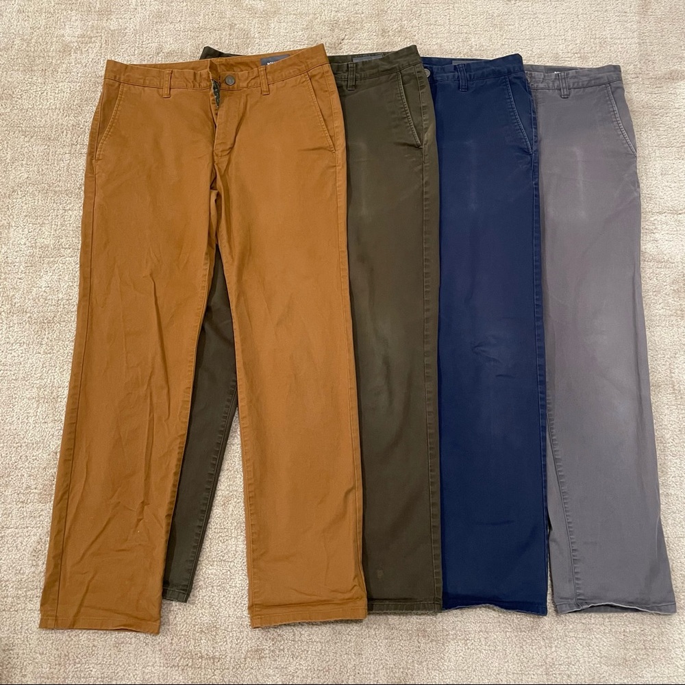4 pairs of Bonobos stretch washed chinos. 31W x 30L.